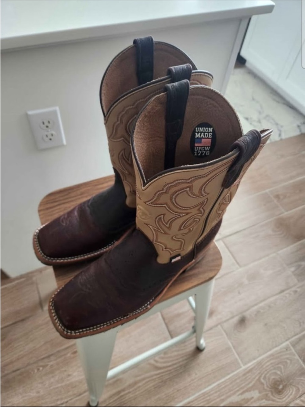 Double-H Leather Western Boots - Brown